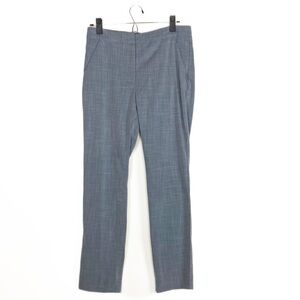ZARA Blue Pattern Natural Waist Straight Leg Trouser Pants with pockets